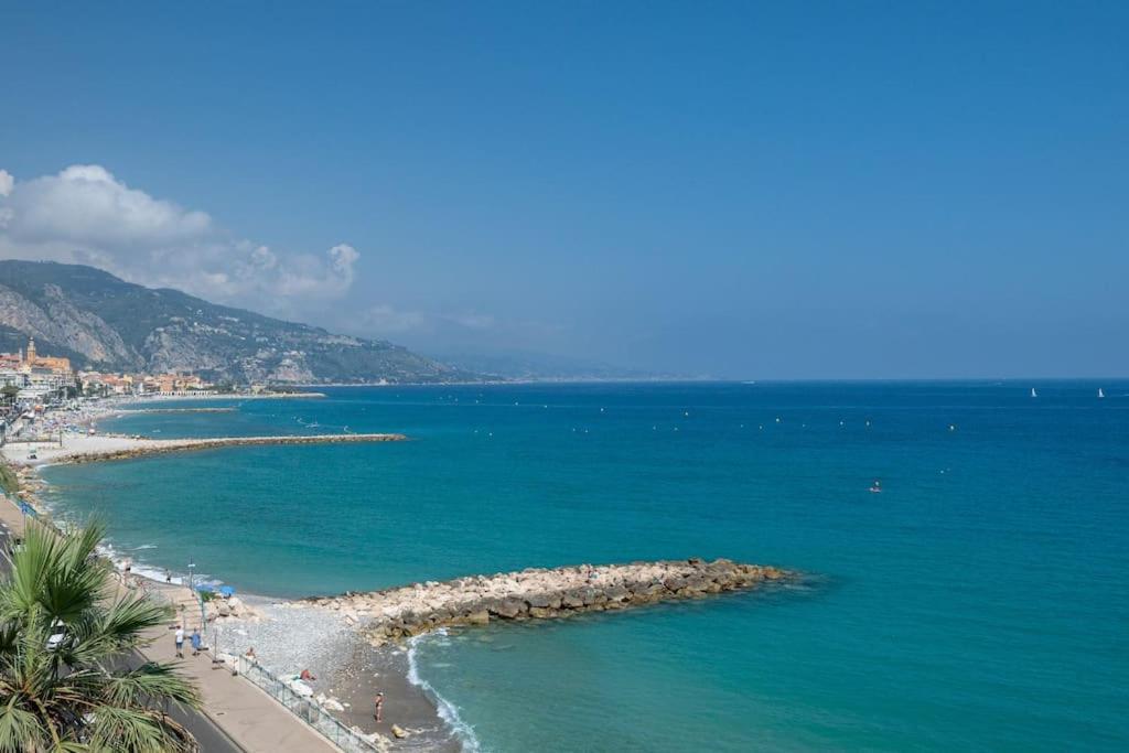Le Panorama -Vue Exceptionnelle - Dernier Etage - Front De Mer Menton Extérieur photo
